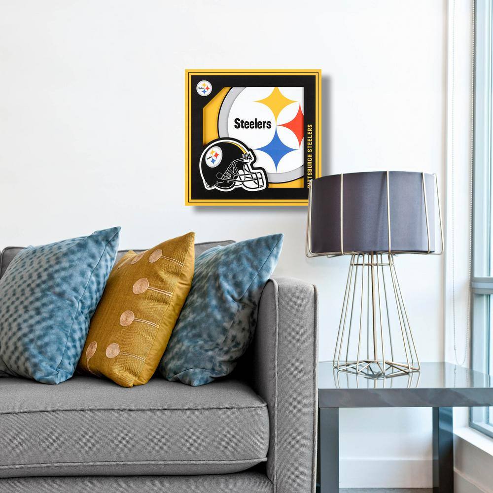 None NFL Pittsburgh Steelers 3D Logo Series Wall Art - 12x12