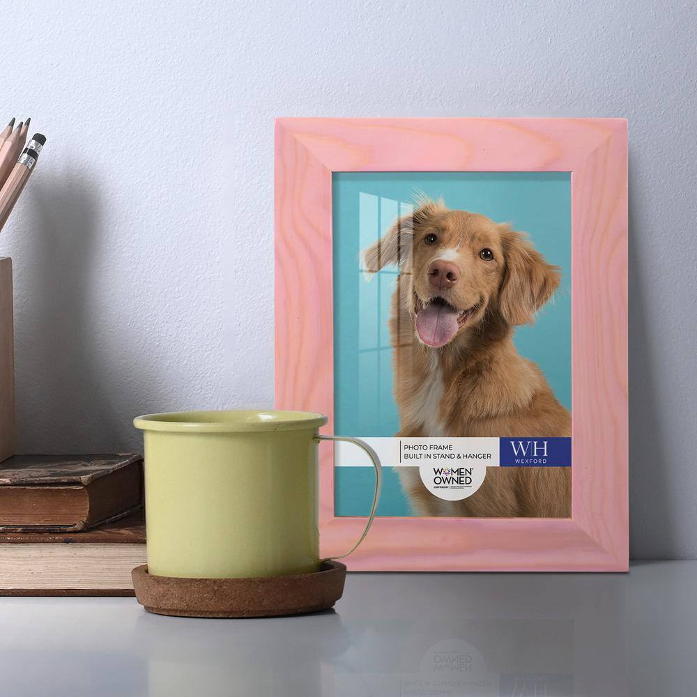None Woodgrain 3.5 in. x 5 in. Sunset Pink Picture Frame