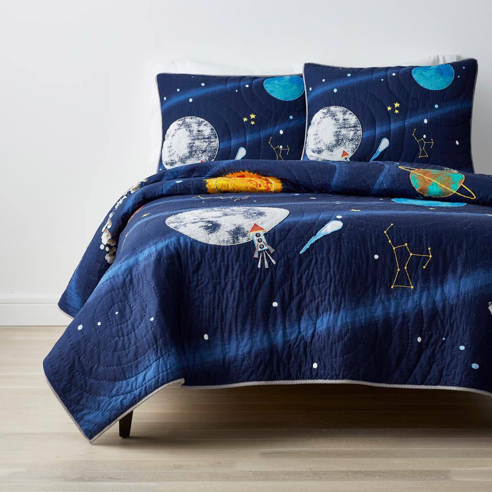 The Company Store Space Travel Multicolored Graphic Cotton Standard Sham