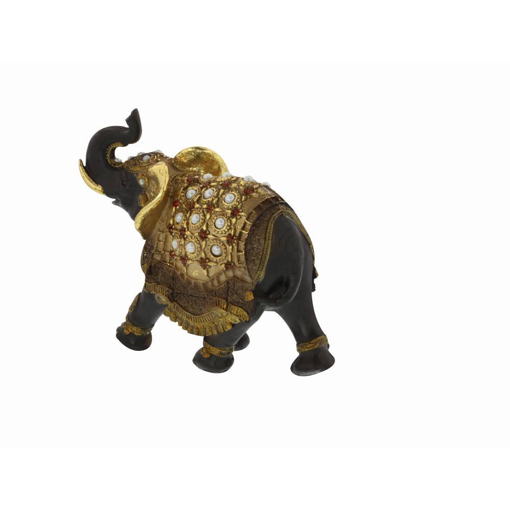 Litton Lane Gold Polystone Handmade Elephant Sculpture (Set of 3)