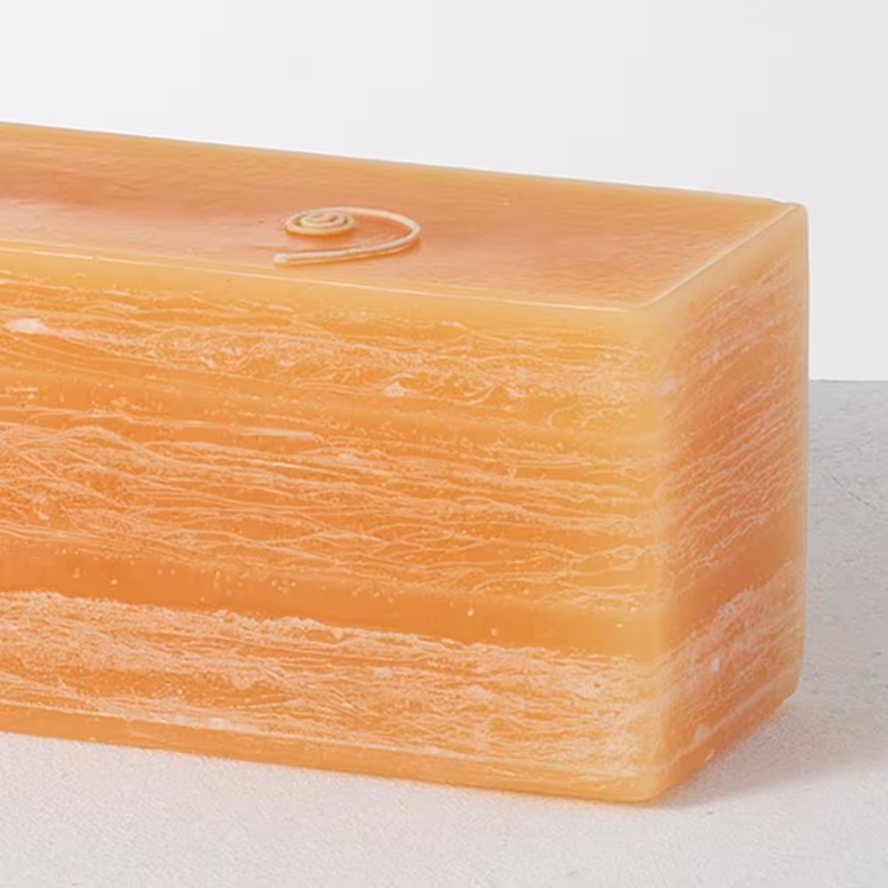 Vance Kitira 22.75 in. Amber Layered Brick Candle