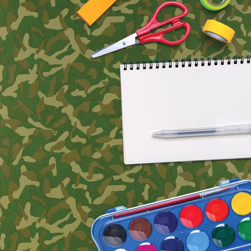 Fablon Camouflage Green Adhesive Film (Set of 2)