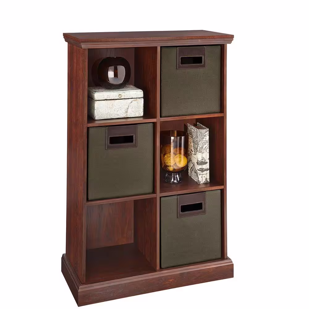 ClosetMaid 39.09 in. H x 25.67 in. W x 12.52 in. D Brown Wood Look 6-Cube Organizer