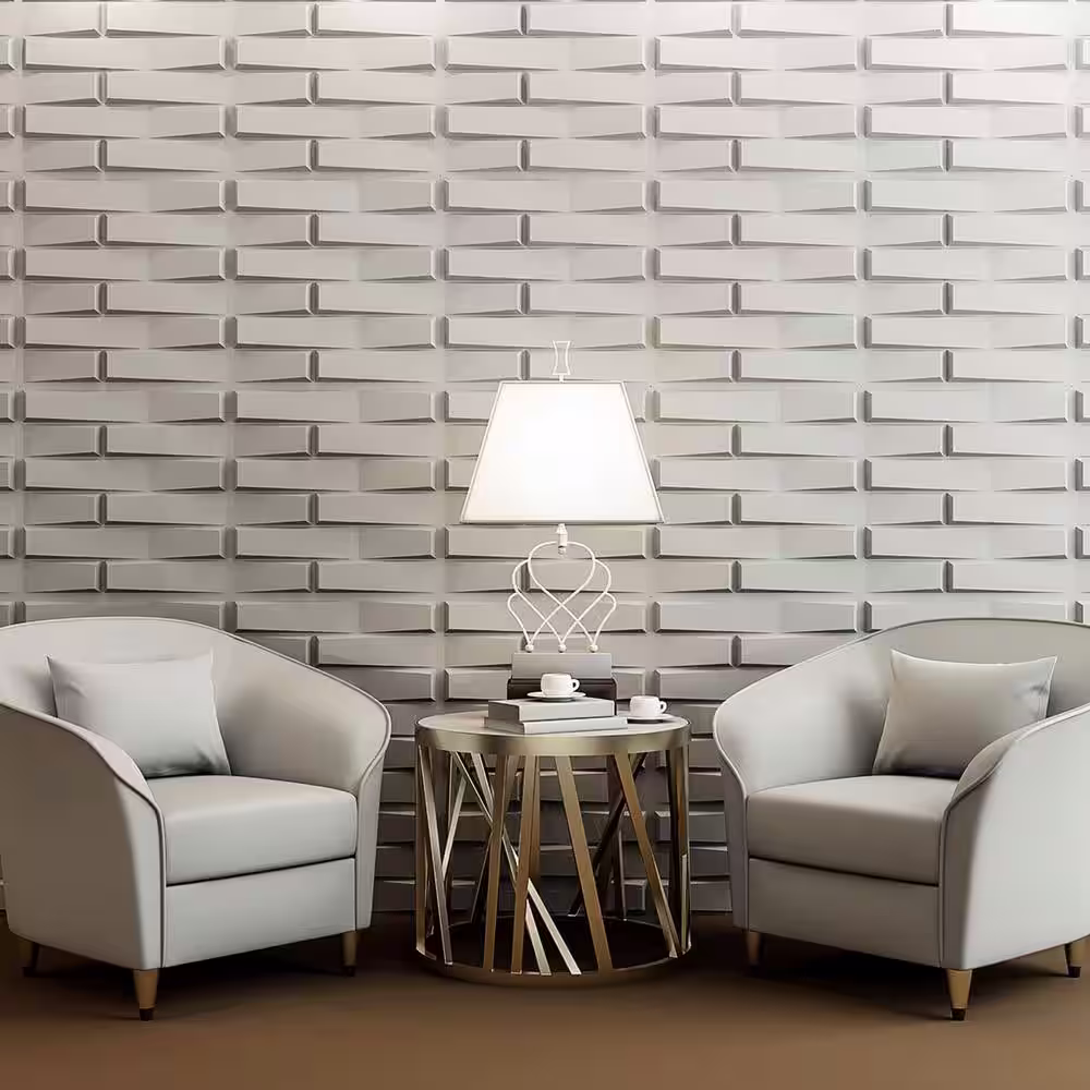 Art3dwallpanels 0.04 in. x 19.7 in. x 19.7 in. White 3D PVC Decorative Wall Panel for Interior Decor (12-Pack)