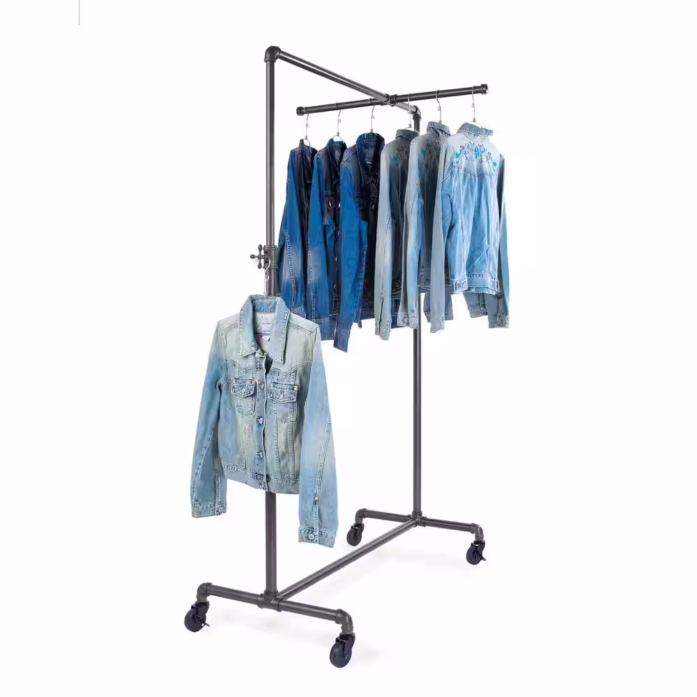 Econoco Gray Metal Clothes Rack 41 in. W x 72 in. H