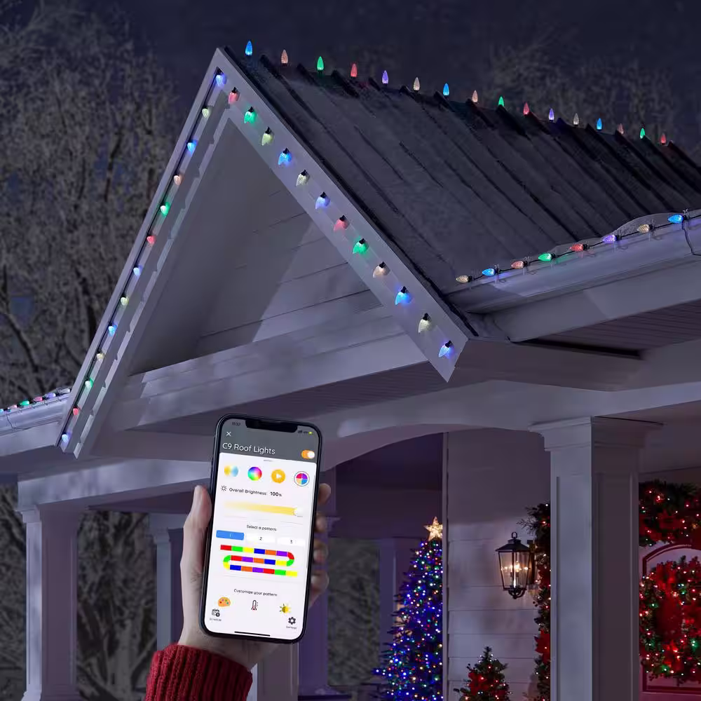 Home Accents Holiday 24L Faceted C9 Color Changing Smart LED Lights Powered by Hubspace