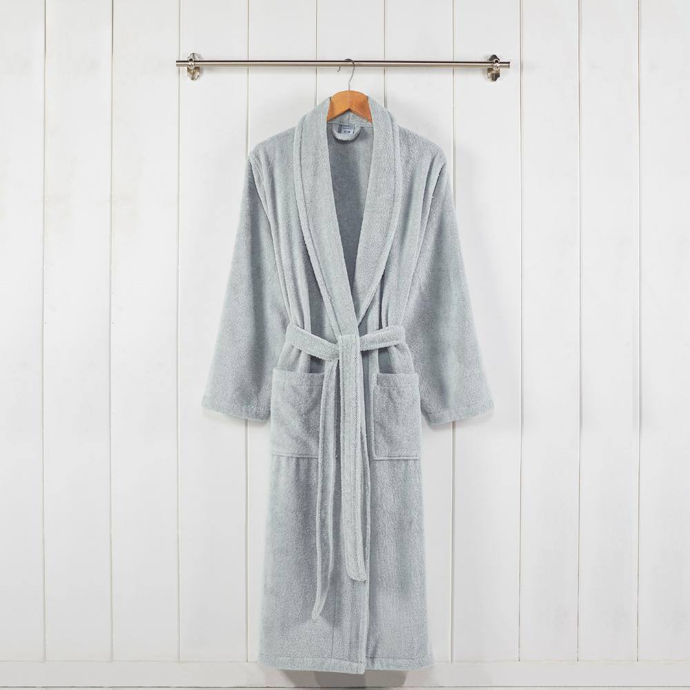 MODERN THREADS 100 % USA Cotton Classic Bathrobe with Shawl Collar Mineral Small/Medium