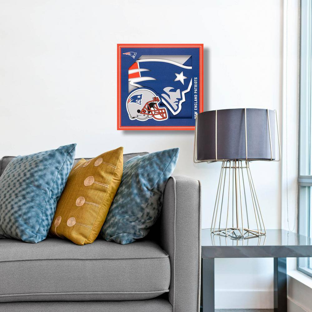 None NFL New England Patriots 3D Logo Series Wall Art - 12x12