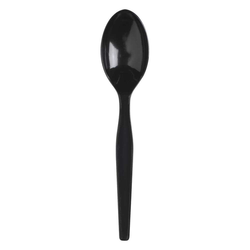 DIXIE SmartStock Plastic Cutlery Dispenser Refill, Spoons, Black, 40/Pack, 24 Packs/Carton