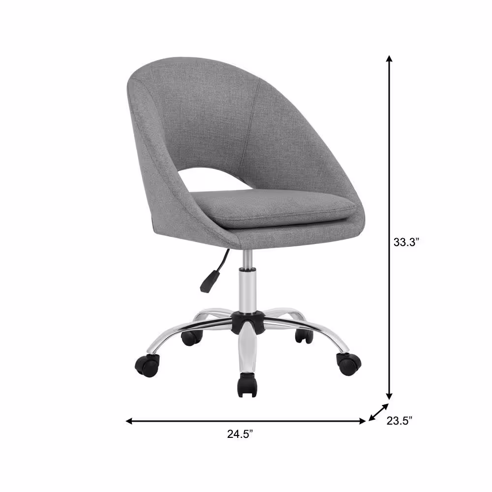 StyleWell Tapley Retro Upholstered Office Chair in Gray