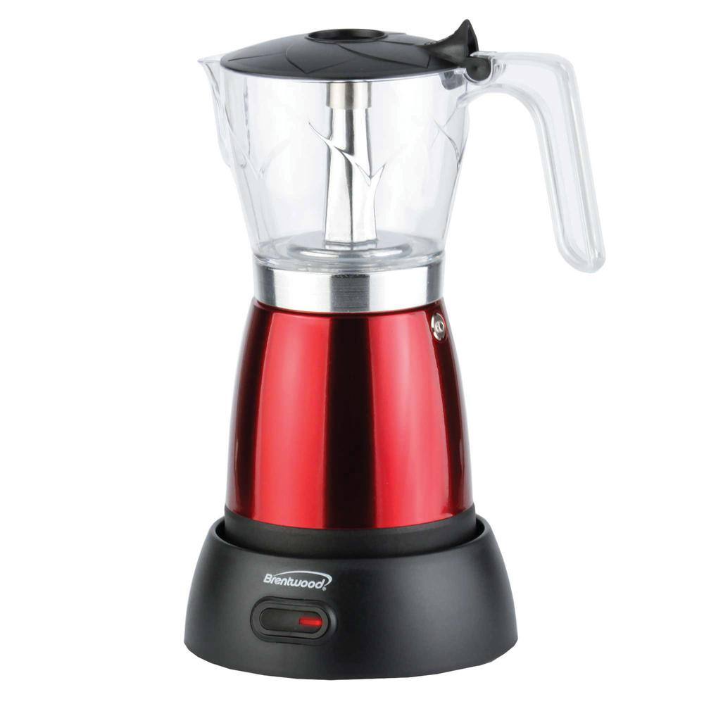 Brentwood 6-Cup Red Electric Espresso Machine