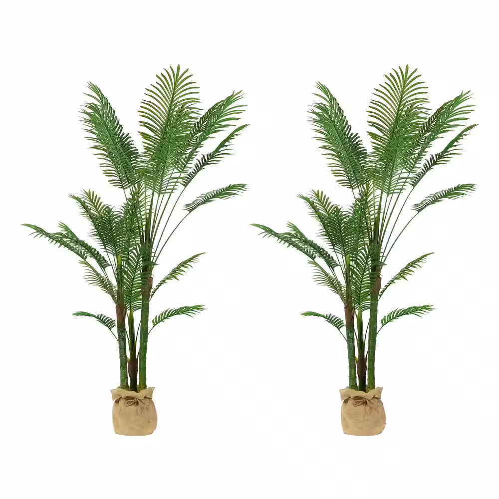 Vanity Art 72 .44 in. H Artificial Palm Tree in Pot (Set of 2)