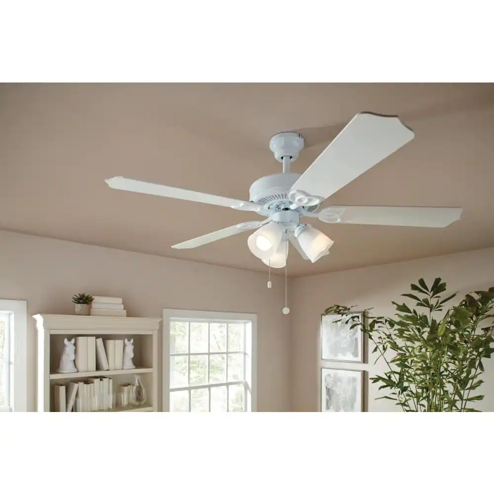 None Brookhurst 52 in. LED Indoor White Ceiling Fan with Light Kit