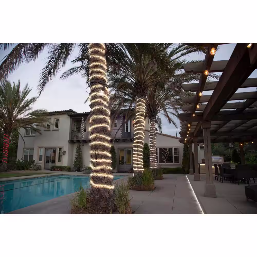 DEERPORT DECOR 16 ft. Soft White All Occasion Indoor Outdoor 1/4 in. LED Rope Light 360Directional Shine Decoration (2-Pack)