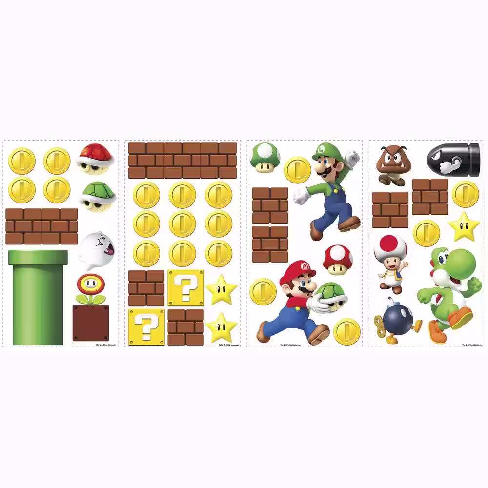 RoomMates 5 in. x 11.5 in. Nintendo - Super Mario Build a Scene Peel and Stick Wall Decal