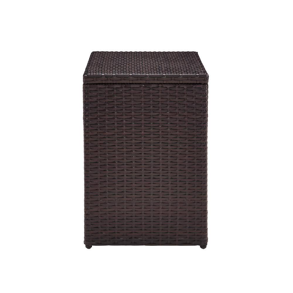 None Palm Harbor 3-Piece Wicker Patio Outdoor Conversation Set with Grey Cushions - 2 Swivel Chairs and Side Table