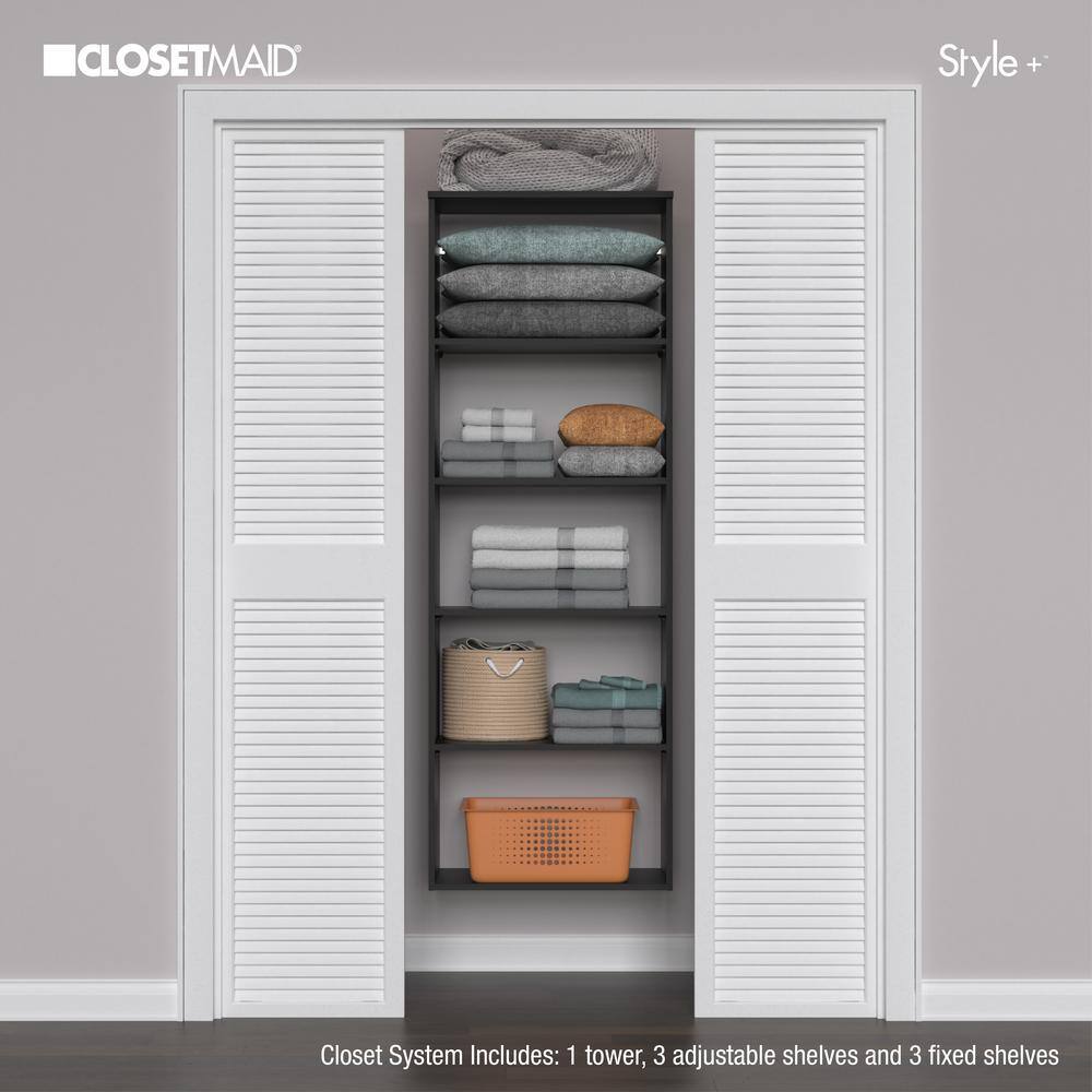 ClosetMaid Style+ 25 in. W Noir Hanging Wood Closet Tower