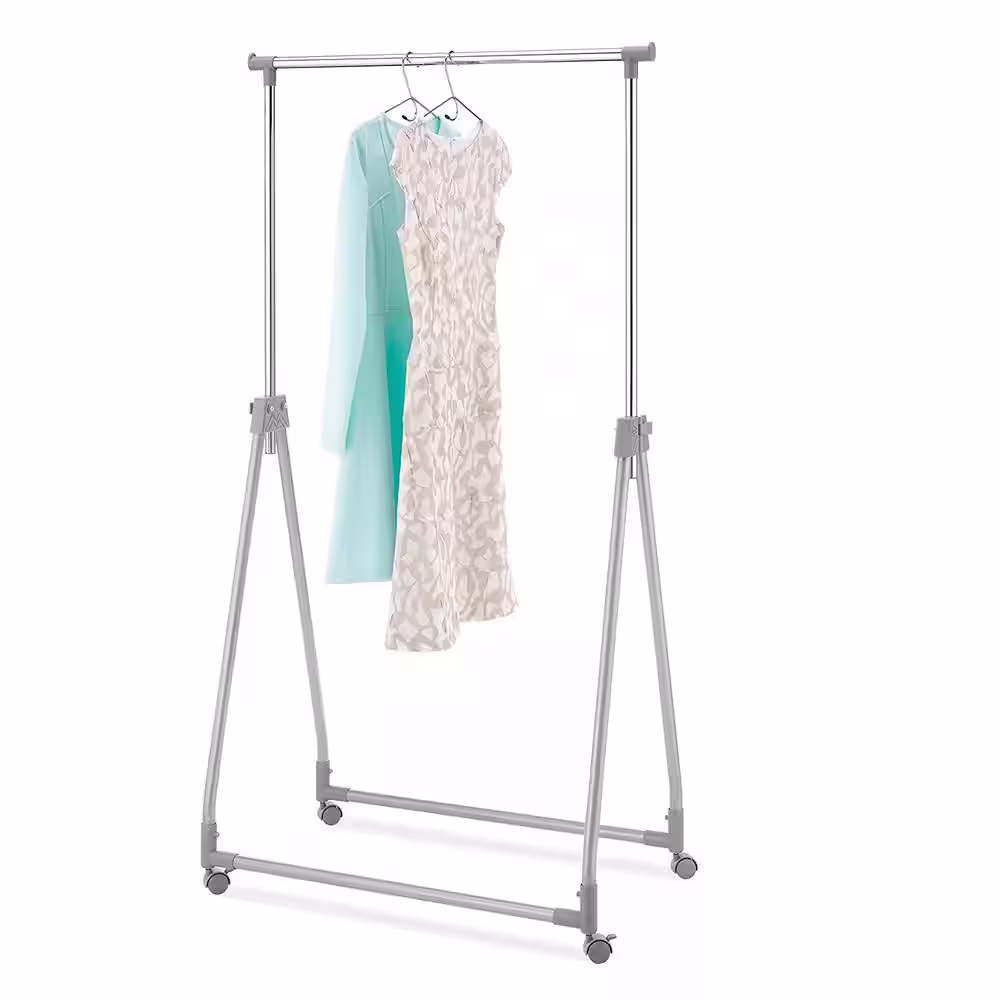 Whitmor Silver Metal Clothes Rack 34.75 in. W x 66.25 in. H