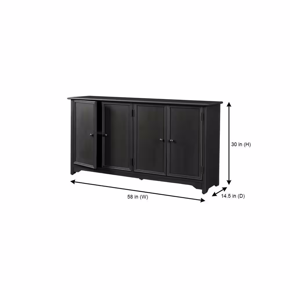 Home Decorators Collection Bradstone 4 Door Charcoal Black Storage Console