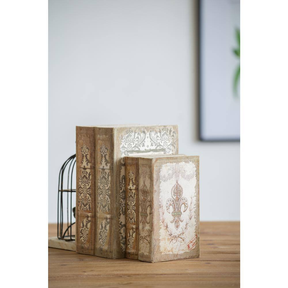 A & B Home White Book Boxes (Set of 4)
