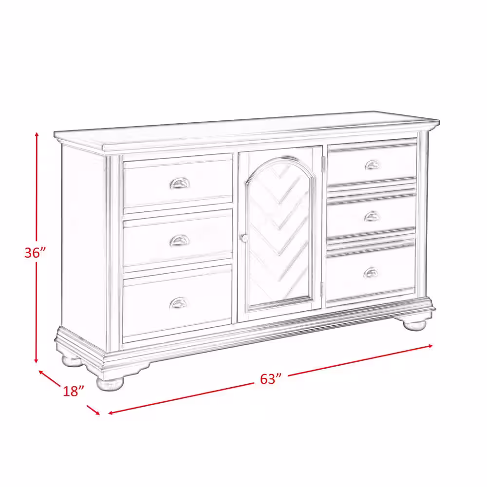 Picket House Furnishings Addison 6-Drawer White Dresser