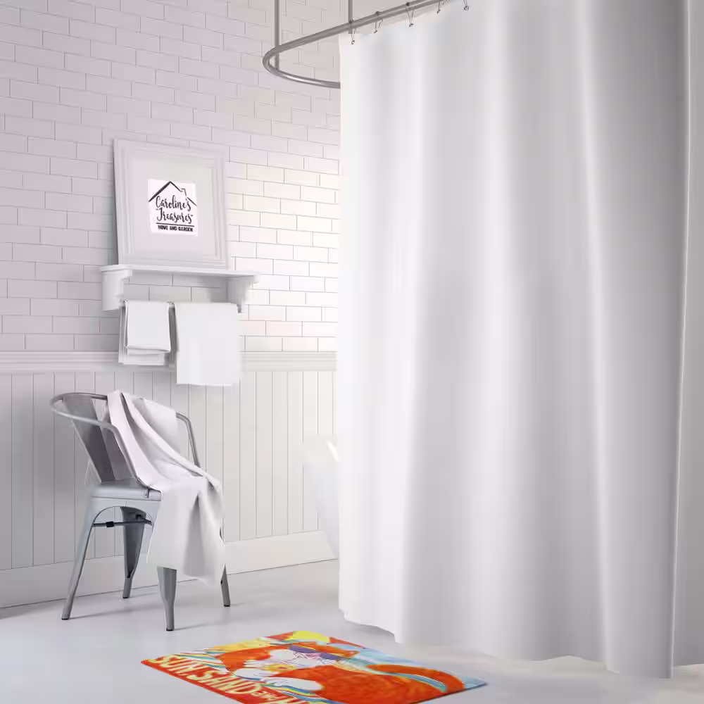 Caroline's Treasures 19 in. x 27 in. Orange Tabby at the Beach Machine Washable Memory Foam Mat