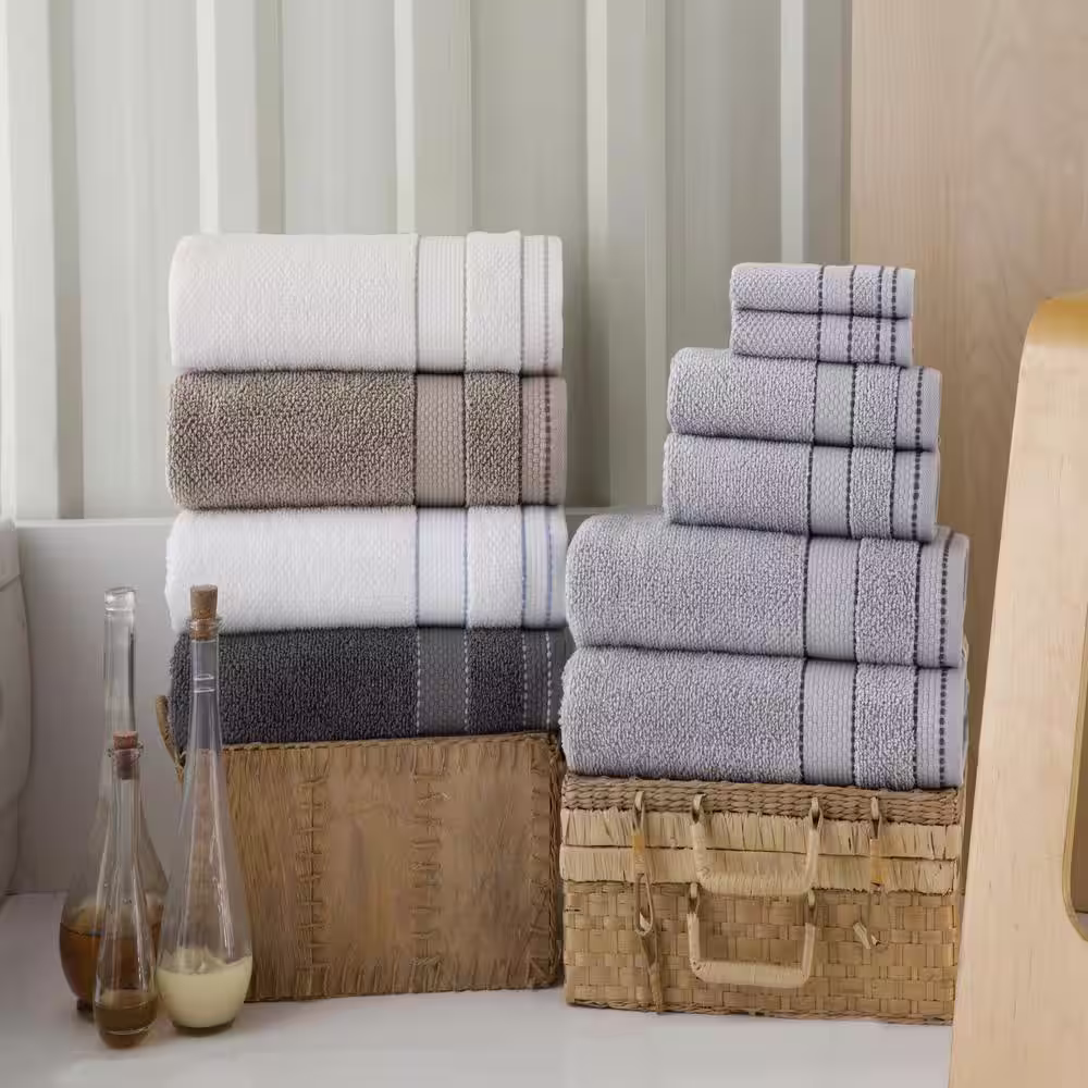 Enchante Home Monroe 8-Pieces Beige Turkish Cotton Hand Towels