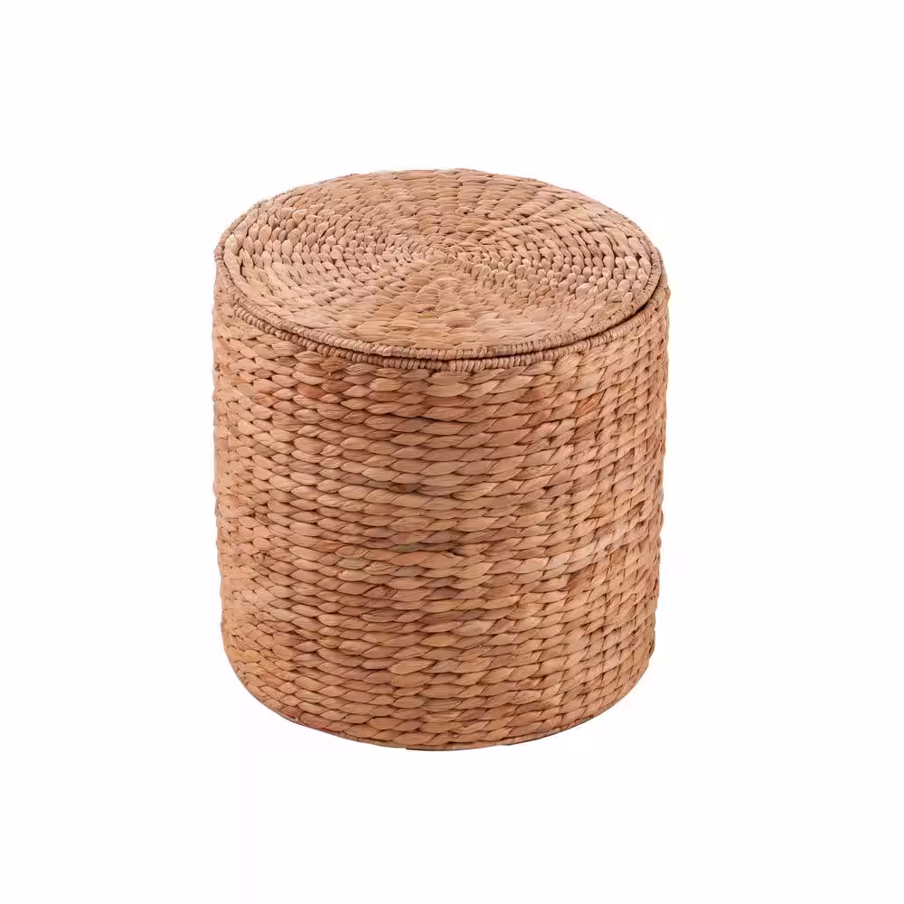 Southern Enterprises Freedrick 23.75 in. Round Natural Water Hyacinth Storage Tables - 2-piece Set