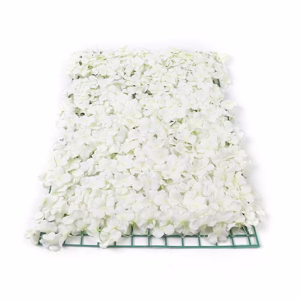 None 15 .74 in. x 23.6 in. Silk Artificial Hydrangea Flower Wall Panel Wedding Background Decoration 20-Pieces