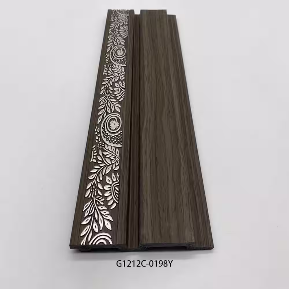 Ejoy 94.5 in. x 4.8 in. x 0.5 in. Acoustic Vinyl Wall Cladding Siding Board in Silver Embossed Grey Color (Set of 6 piece)