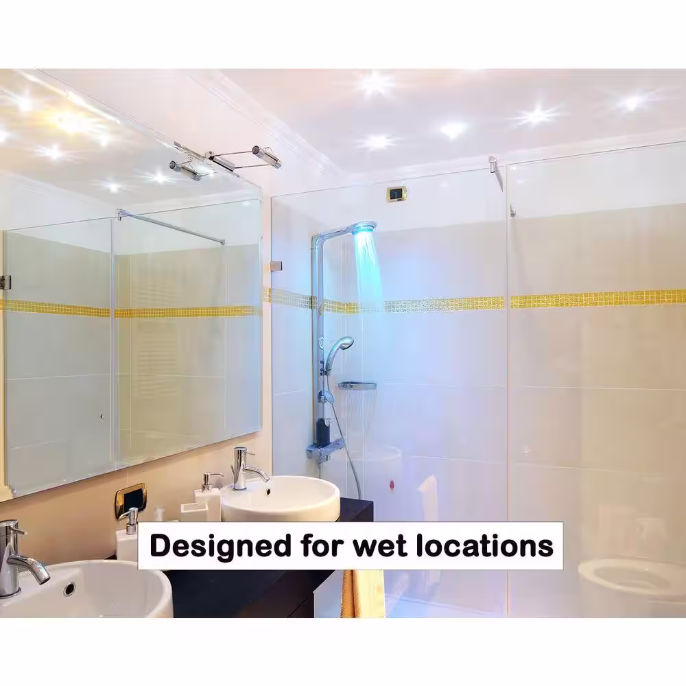 Commercial Electric Easy Up Integrated LED 6 in. Selectable CCT Airtight Dimmable Canless Recessed Light Kit with White Baffle Trim