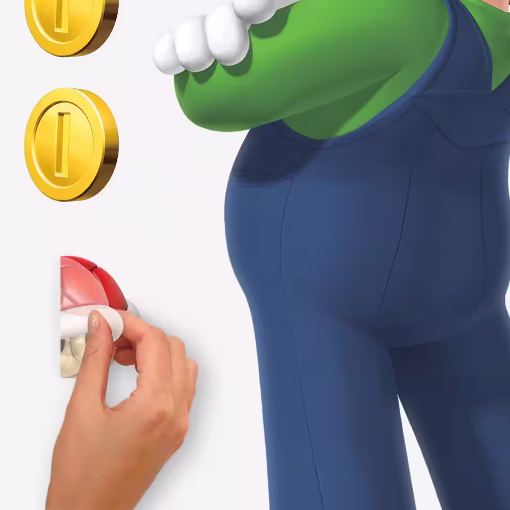 RoomMates Super Mario Luigi and Mario Multicolor Giant Peel and Stick Wall Decals