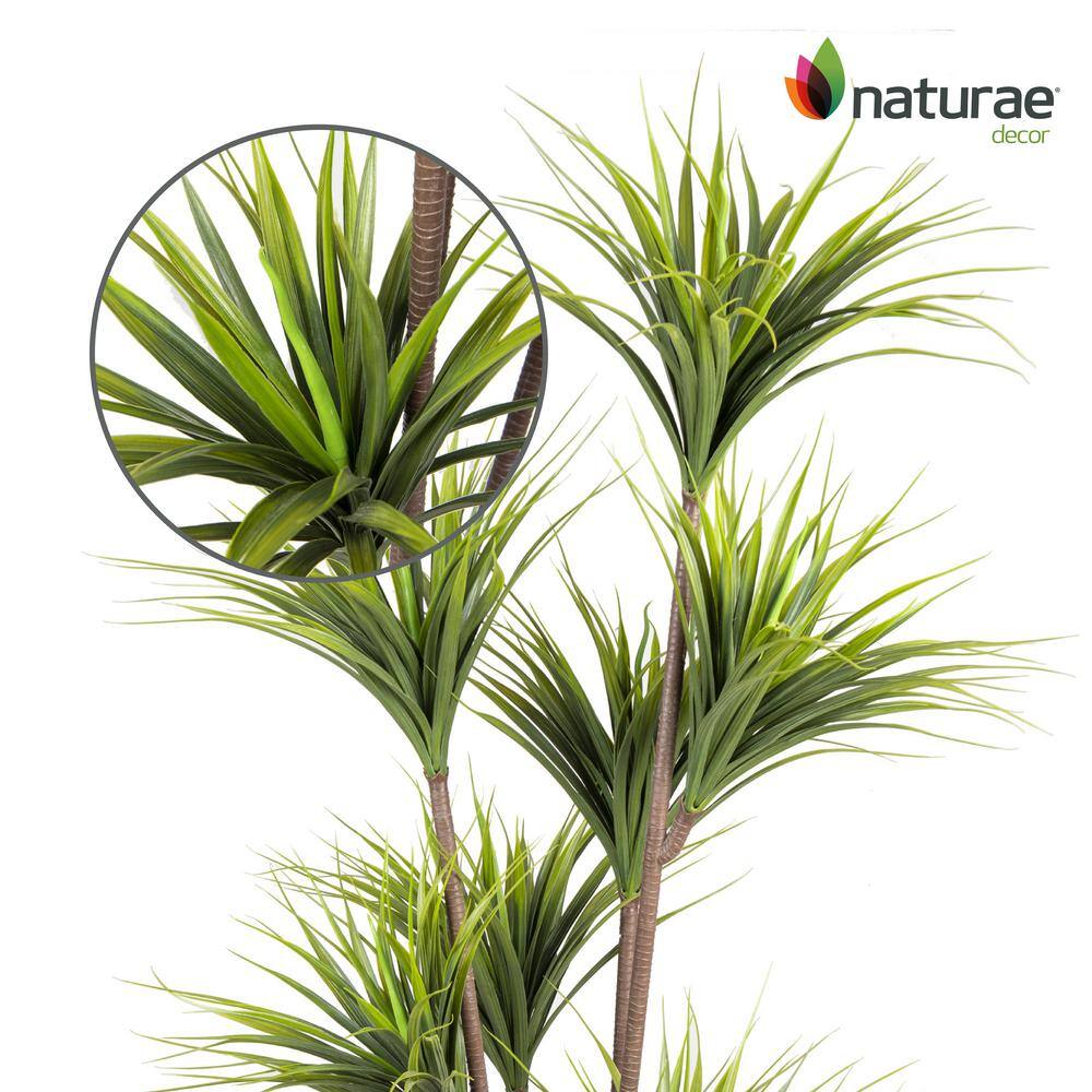 NATURAE DECOR 70 in. GREEN Artificial DRACAENA IN BLACK PLANTER POT