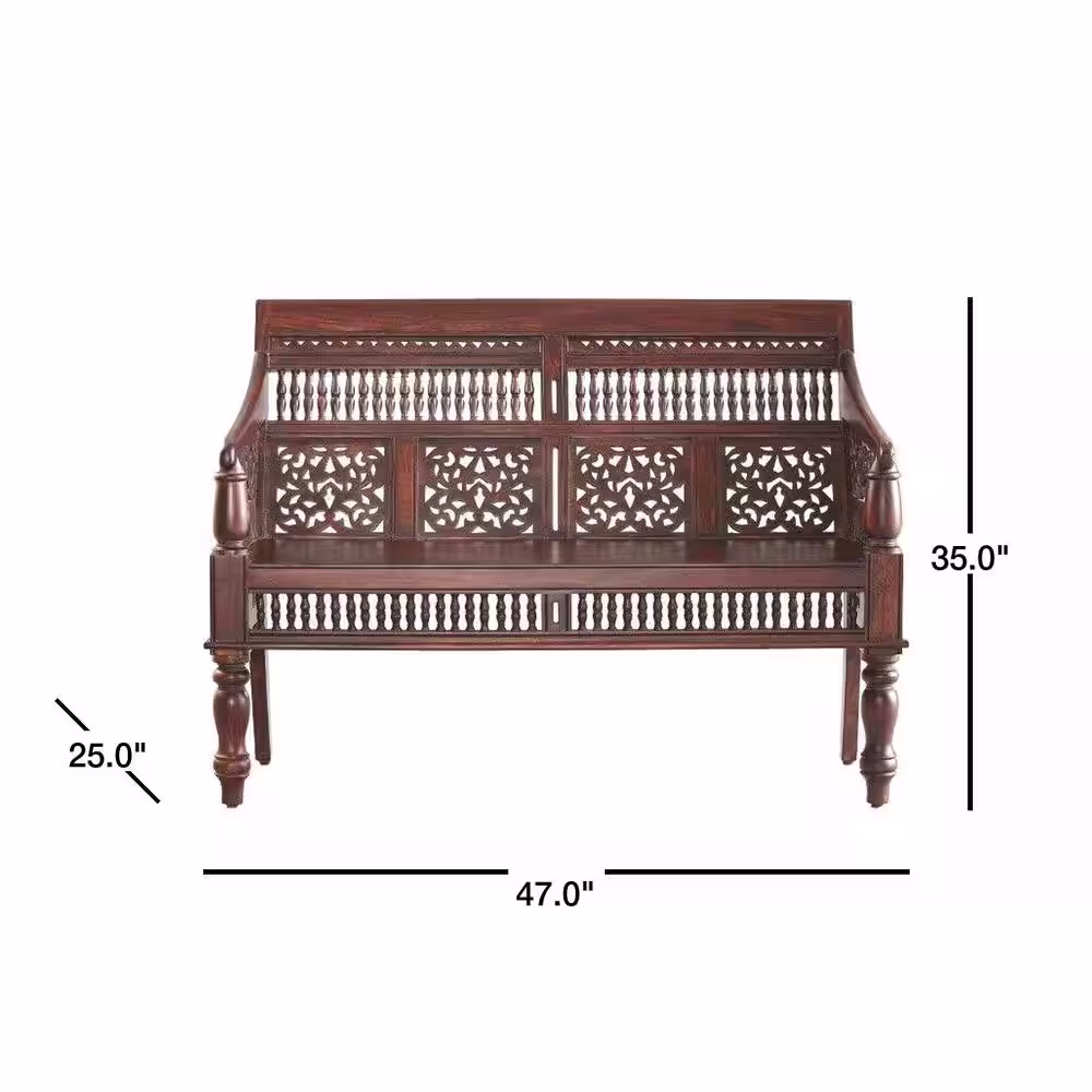 Home Decorators Collection Maharaja Walnut Brown Bench