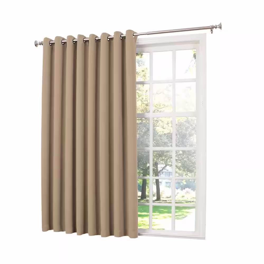Sun Zero Taupe Solid Grommet Room Darkening Curtain - 100 in. W x 84 in. L
