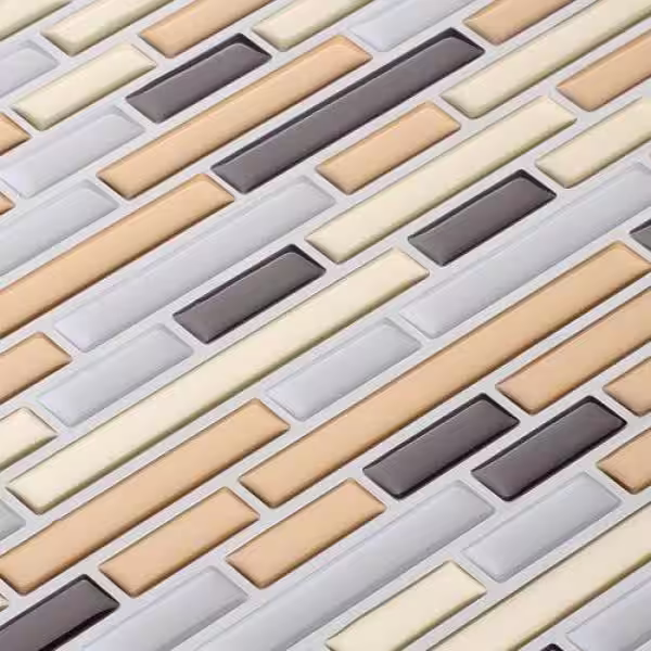 Art3d 12 in. x 12 in. Vinyl Multi-color Self-Adhesive Decorative Wall Tile Backsplash for Kitchen (10-Pack)