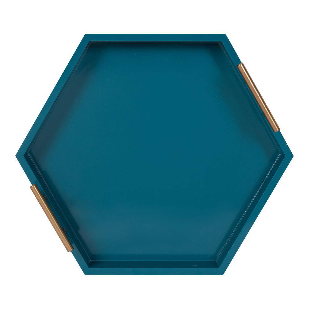 Kate and Laurel Lipton Teal Decorative Tray