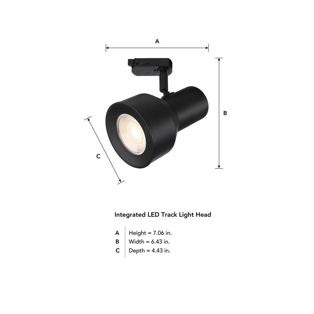 EnviroLite Large 1-Light Solid Black Step Cylinder Integrated LED Track Lighting Head