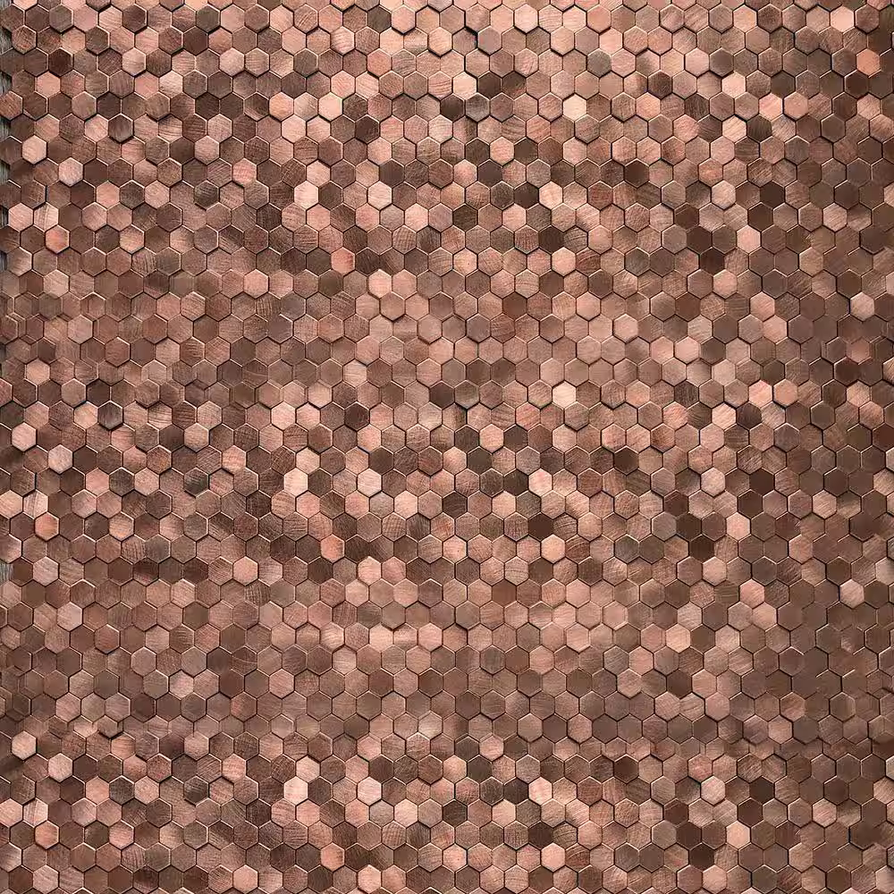 DIP Design Is Personal DIP Mini Bronze Hex Tile 12 in. x 12 in. Self-Adhesive PVC Backsplash (10 pack)