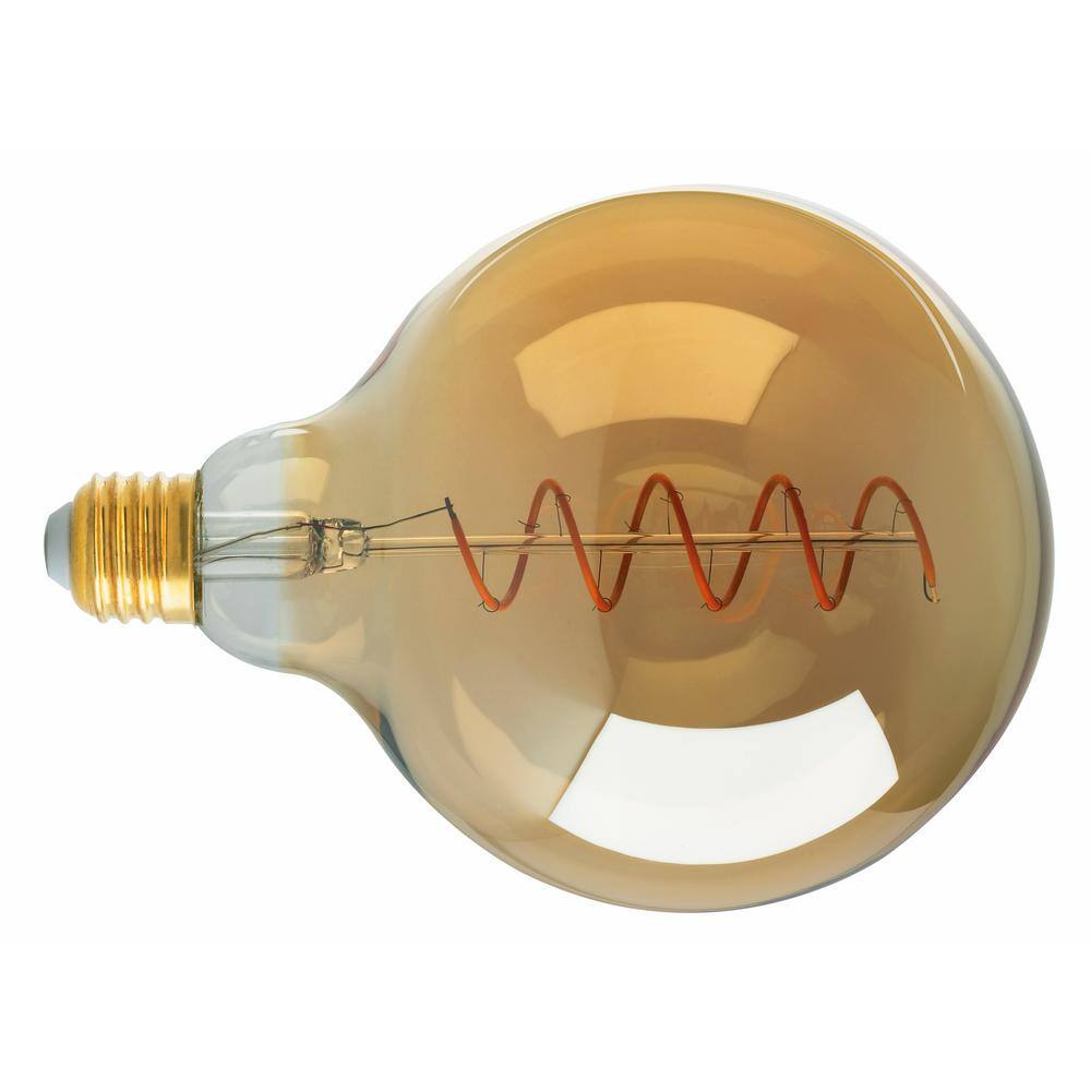 SATCO:Satco 25-Watt Equivalent G40 Transparent Amber 2000K Dimmable Edison LED Light Bulb (6-Pack)