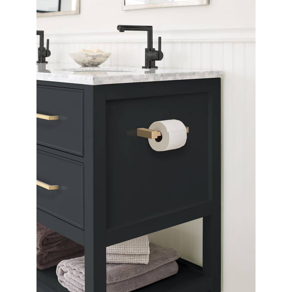 Amerock Monument 5-7/8 in. (149 mm) L Single Post Toilet Paper Holder in Champagne Bronze