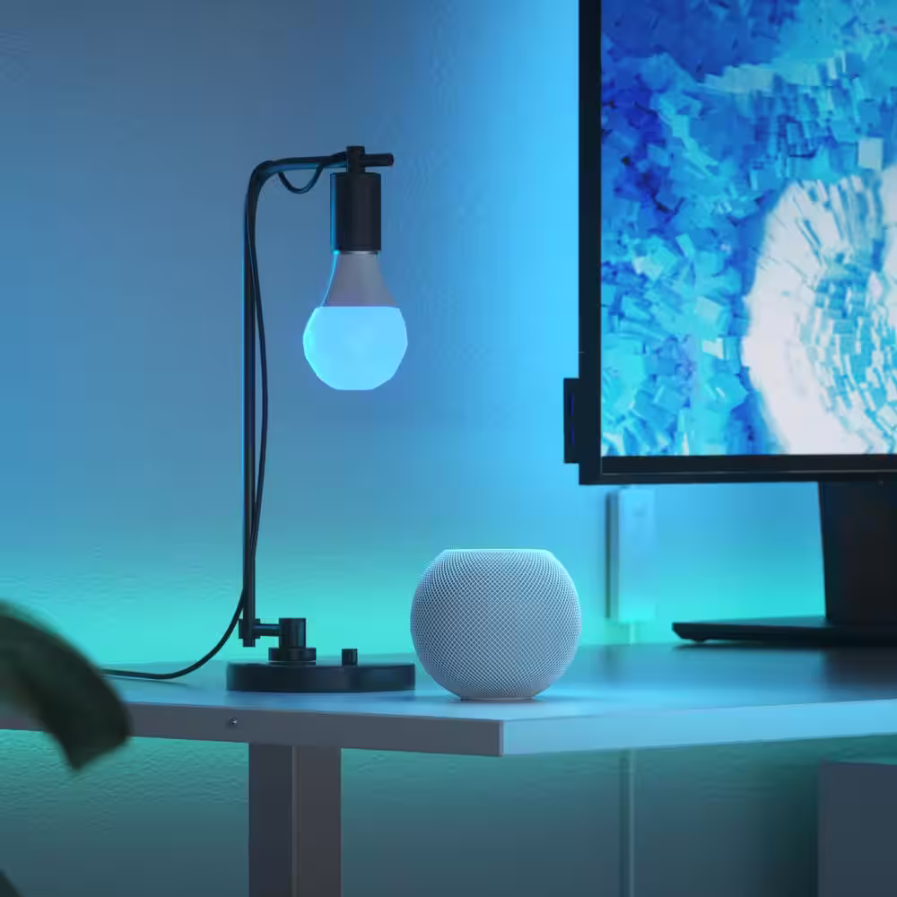 Nanoleaf 60-Watt Equivalent Thread Essentials A19 and Matter Enabled Smart LED Color Bulb (Single Bulb)