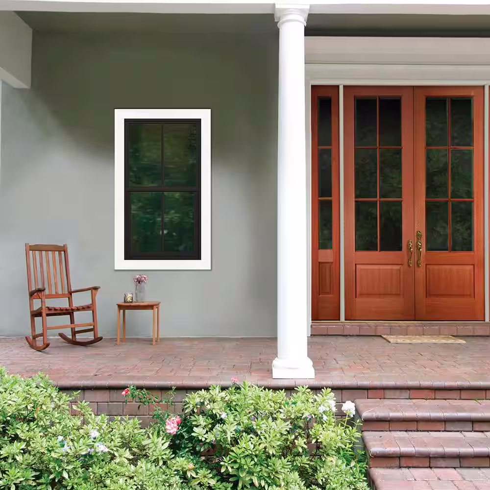 JELD-WEN 28 in. x 54 in. V4500 Single Hung Vinyl Window With Bronze Exterior