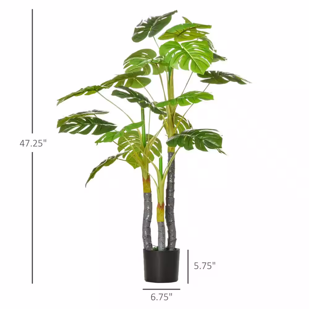 HOMCOM 4 ft. Green Artificial Monstera Tree in Pot