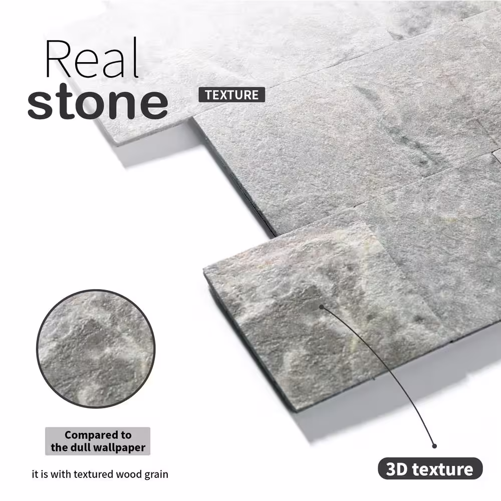None Marble Collection Bluestone 12 in. x 12 in. PVC Peel and Stick Tile (5 sq. ft./5-Sheets)