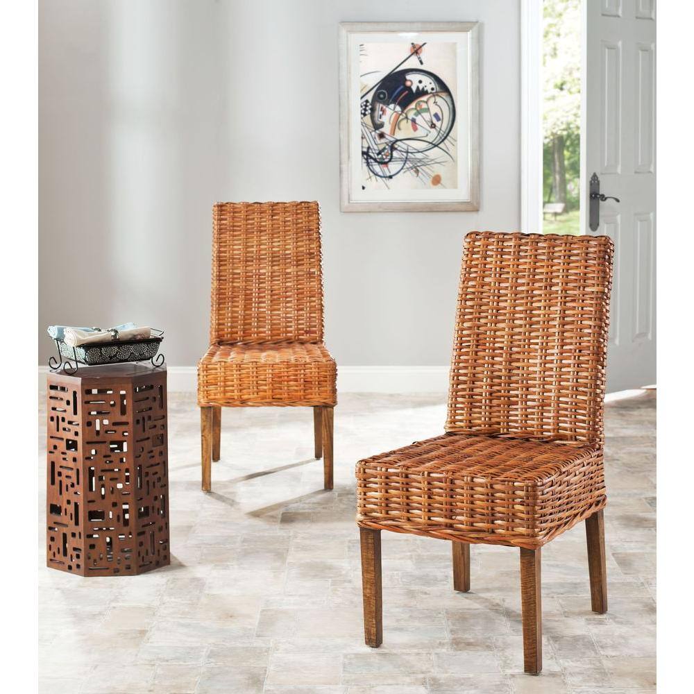 SAFAVIEH Sanibel Light Brown Wood Side Chair (Set of 2)