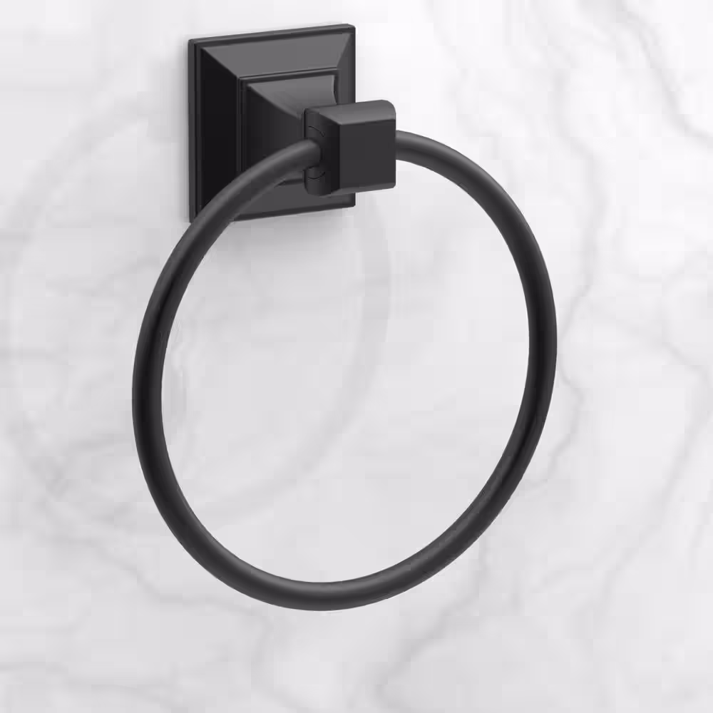 Glacier Bay Lorent Towel Ring in Matte Black
