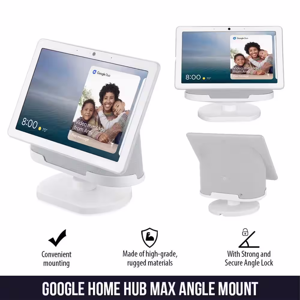 Wasserstein Official Made for Google Adjustable Stand Compatible with Google Nest Hub Max in Chalk