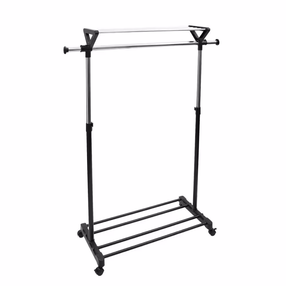 ORGANIZE IT ALL Black Metal Clothes Rack 17 in. W x 70 in. H
