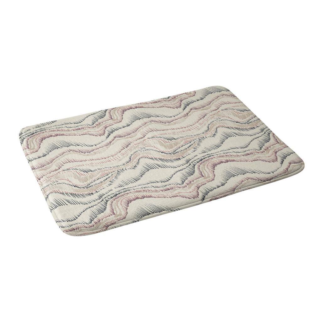 DenyDesigns. Pattern State Marble Sketch 34 in. x 21 in. Beige Memory Foam Bath Mat